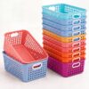 Geetery 12 Pcs Classroom Storage Baskets 11 x 7" Plastic Bins,Wildflower