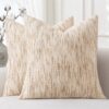 GEGELICA Slubby Chenille Decorative Throw Pillow Covers 18x18 Inch Set of 2