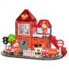 GEKETY Fire Station Magnetic Tiles for Kids,STEM Building Blocks Toys Set