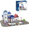 GEKETY Police Station Magnetic Tiles for Kids,STEM Building Blocks Toys Set