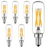 Gelvhora T6/T8 4W=40W Dimmable E12 Ceiling Fan LED Candle Bulb Warm White