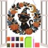 Gem Painting 2D Cat Ghost Paint Acrylic Sparkling Decor Pearl Art Kits