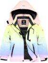 GEMYSE Girl's Waterproof Ski Jacket Fleece Winter coat with Detachable Hood