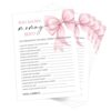Gender Reveal Who Knows Mommy Best, Pink Bow Baby Shower Game