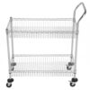 Generic 2 Tier Wire Utility Cart with Wheels 550 LBS Capacity for
