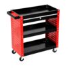 Generic Mobile Repair Cart Rolling Tool Cart Utility Trolley Storage Cart with Three Tier Plate with and Casters Suitable for Workshop Maintenance lab, with Drawer and Lock
