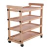 Generic Solid Beechwood Rolling Utility Studio Taboret with Caster Wheels