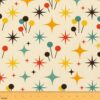 Geometric Craft Fabric No Stretch,Abstract Star Dots Decor Soft Polyester,Mid Century Modern Ideal for Quilting,Crafts & Handmade Artwork,Beige Red 3 Yard Bolt,108" L x 59" W