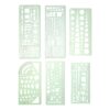 Geometric Drawing Template Set, Plastic Drafting Ruler