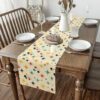 Geometric Tabletop Decor for Kitchen Or Dining, Abstract Star Dots Table Runners for Boys Teens Adult,Mid Century Modern Table Mat 13 X 108 Inches, Beige Red