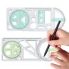 Geometric Template Ruler, Drawing Measuring Tool, Math Drafting Ruler