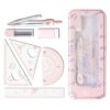 Geometry Set - Compass Protractor Ruler, Student School Exam Supplies 8 Pcs