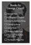 George Orwell Books Checklist Educational 12"x18" US Made Poster