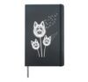 German Shepherd Dandelion Art 3 Dogs Lover women men floral Hardcover Journal, Black