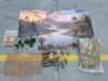 Gerrii 35 Pcs Dinosaur Diorama Kit Include Realistic Dinosaur Figures Eggs Fence Artificial Tree Sand Stone Moss with Pre-Printed Box for Project Supplies DIY Birthday Playset Create a Dino Gift
