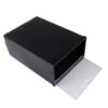 GETAJGHSD 6pcs Stackable Shoe Storage Box Plastic Organizer with Door for Storage Cabinet under Clothing Rack Use Thickened Black Sturdy Shoe Container