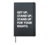 Get up, stand up, Stand up for your rights song quotes Hardcover Journal, Black