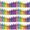 Geyee 60 Pcs 59 ft Colorful Crayon Bulletin Board Border Classroom Decor