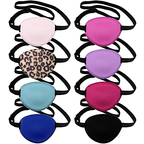 Geyoga 16 Pcs Colorful Silk Medical Eye Patches for Adults Kids Pirate Party Adjustable Eyepatch Soft Single Lazy Eyes Patches for Amblyopia Men Women Gasparilla Pirate Festival Role Playing Cosplay