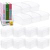 Geyoga 24 Pack Plastic Book Bins for Classroom, Interlocking, Clear