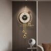 GFAZXDS Modern Metal Wall Clock with Silent Movement for Living Room, Office, and Dining Room Decor,70x35cm