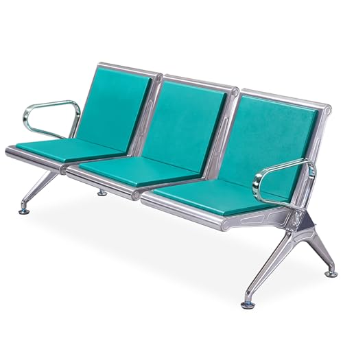 GFAZXDS Waiting Room Chairs Reception Bench, Office Guest Chairs Reception Chairs, Lobby Bench Seating with Armrests and Backrests, for Airport, Hospital, Bank,Green-One Size