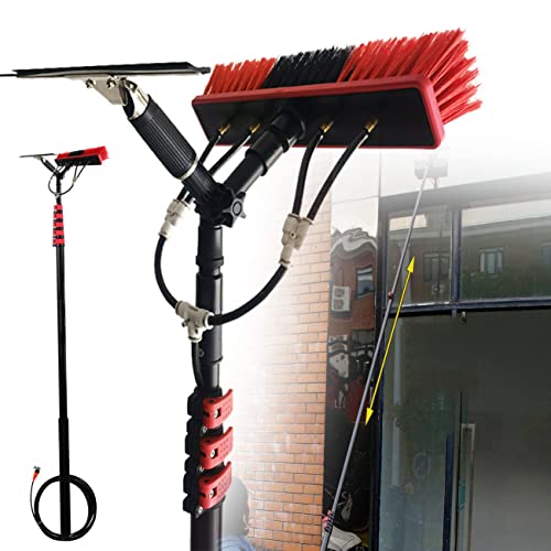 GFAZXDS Window Washing Kit 4M-12M,18FT-36FT Window Cleaning Pole Water Fed Telescopic Brush Extendable Cleaner Conservatory Roof,Cleaning Photovoltaic and Solar Panels,55cm Brush Head-5M/17FT