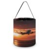 GFLFMXZW Airplane at Sunset Halloween Themed Treat Bag with Handles