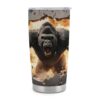 GFLFMXZW Gorilla with 3D Visual 20oz Tumbler with Lids And Straws