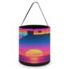 GFLFMXZW Retro Synthwave Sunset Halloween Themed Treat Bag with Handles