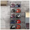 GFSGHZZ Freestanding Mobile Storage Rack - Versatile Display Rack & Tool Pegboard for Garage, Helmet Stand, Stackable Storage for Hats & Shoes, Metal Wire Grid Organizer & Bins