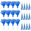 Gfunoisertoy 24 Pack Hand Clappers Noisemakers – 12 Cheer Clappers & 12 Tassel Maker Party Horns for Independence Day Parade & Sporting Events, Party Favors (Blue and White)