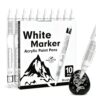 GFUUR White Acrylic Paint Markers,Direct Liquid Ink Pens with Brush