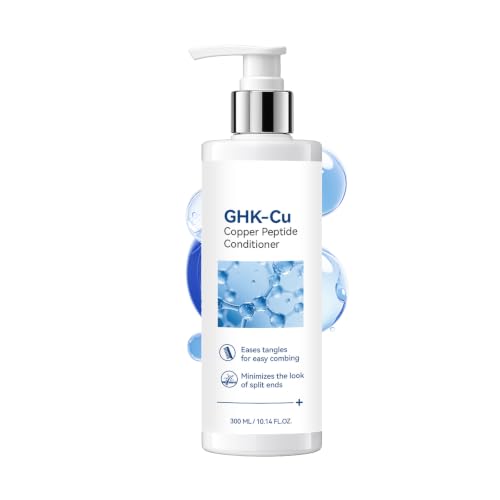 Ghk-Cu Copper Peptide Hair Conditioner, Deep Repair Conditioner for Dry Damaged Hair, Frizz Control & Moisturizing Smooth for Thicker Fuller Looking Hairs, Hair Mask for Women Men, 10.14 Fl.Oz