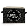 Ghoaoivo Christian Black Leopard Print Collapsible Storage Box Bins