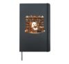 Ghost Black Cat Reading Books Cute Halloween Bookworm Hardcover Journal, Black