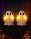 Ghost Wall Light, Halloween Ghost Finger Glow Night Light，2