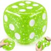 Giant Dice Squishy Stress Balls, Large TPR Squeeze Fidget Toys for Adults Teens Stress Relief, Soft Slow Rising Sensory Squeeze Toy for Office Classroom Anxiety Relief (Green)