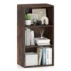 Giantex 3 Shelf Bookcase, Book Shelves Cube Storage Organizer, Open Storage Cabinet Multi-Functional Home Office Bedroom Furniture Display Bookcases, Rustic Brown
