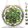 GIFTEVAL Lucky Clover Acrylic Suncatcher Puzzle St. Patrick Decor 7.4"