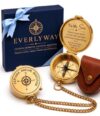 Gift for Son Personalized Message Brass Compass - from Mom and Dad, High School & College Graduation Present 2026, 18th 21st Birthday Keepsake for Boys, Baptism Confirmation Communion - to My Son