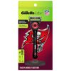 Gillette Labs Official Buccaneers Licensed Razor for Men, 1 Handle, 4 Blade Refills, with Magnetic Stand, Perfect for Game Day Grooming, Gillette Labs with Exfoliating Bar