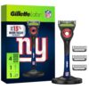 Gillette Labs Official Giants Licensed Razor for Men, 1 Handle, 4 Blade Refills, with Magnetic Stand, Perfect for Game Day Grooming, Gillette Labs with Exfoliating Bar