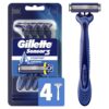 Gillette Sensor3 Smooth Shave Disposable Razor, 4 Count (Pack of 12)