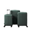 Gillyou 3-Piece PP Suitcase Set 20/24/28in Dark Green Spinner Wheels