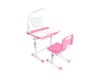 Gillyou Kids Desk & Chair Set Pink Adjustable 40° Tilt LED Bookstand