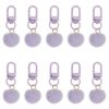 Giltnio Pom Poms Keychain Bulk Pompoms Bag Charms with Fur Plush Fluffy Ball Key Ring for Purse Tote Wallet- Purple