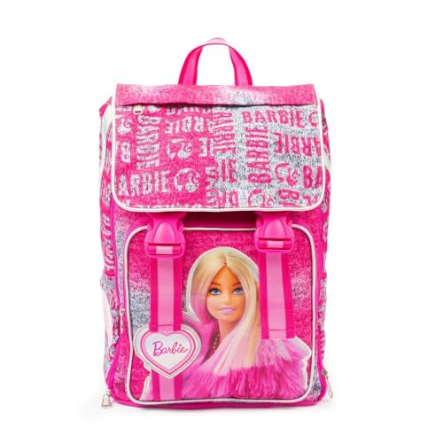 Giochi Preziosi Barbie - Extendable Backpack with Comfort Back Back, Front and Inner Pocket, Handle, Padded Shoulder Straps Dim. 29 x 40 x 13 (+9) cm 15/25 Litres, Elementary School