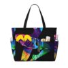 Girl Ballet Dancer Abstract Large Beach Tote Bag For Women With Zipper & Wet Pocket, Lightweight Foldable Gym Tote For Travel, Grocery, Swim, Sports