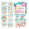 GIRLDREN 3-in-1 Preschool Learning Bundle, Busy Book, Reusable Handwriting Workbook and Educational Posters, Alphabet, Numbers, Colors, Shapes and More, Busy Book